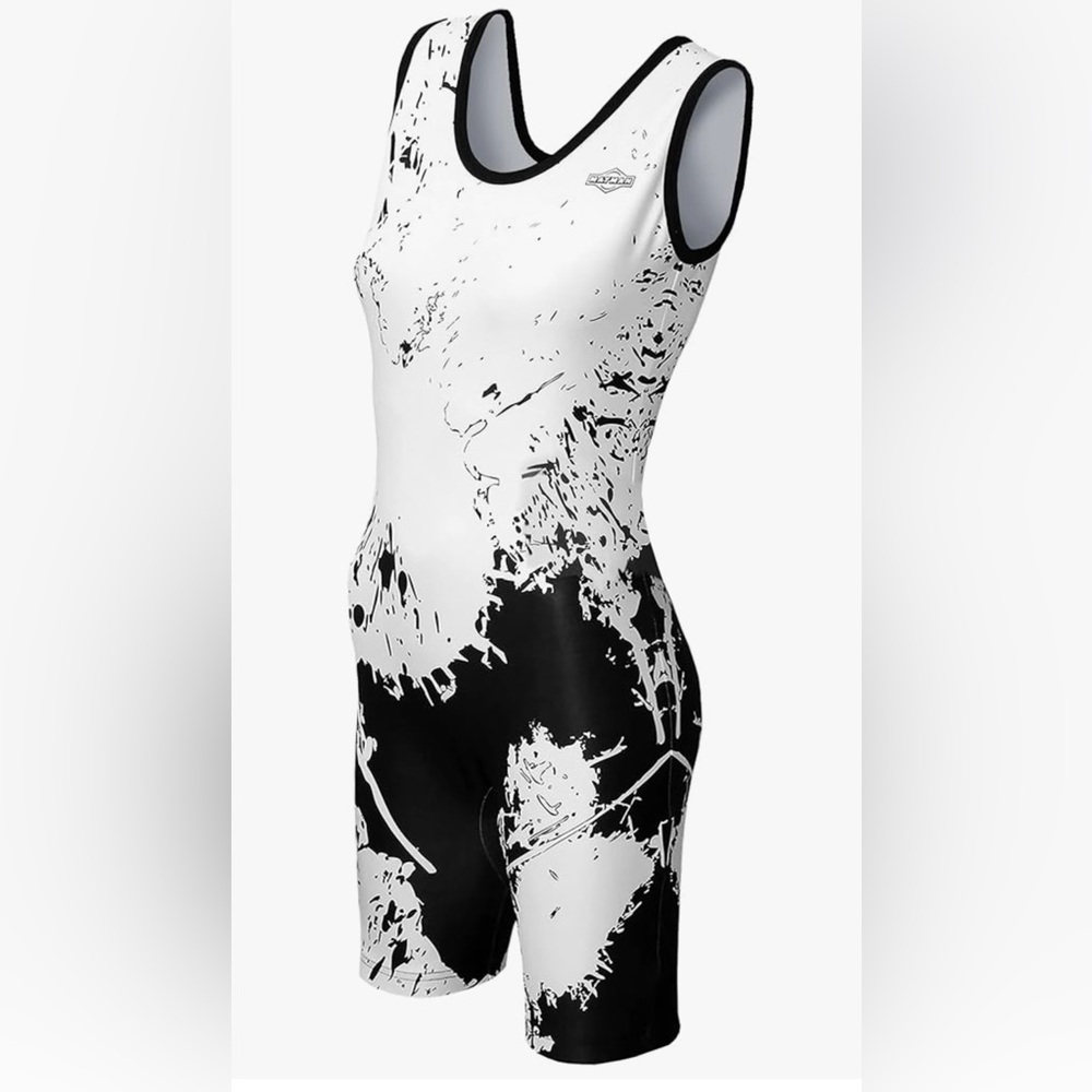 Black and White Women’s Wrestling Singlet